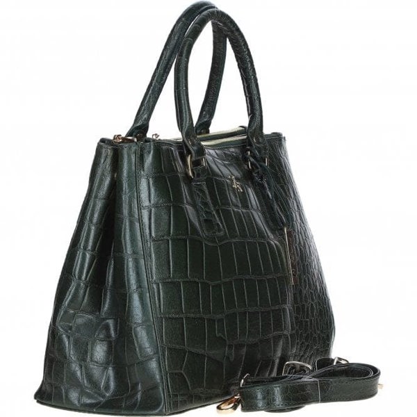 'Lucido Tesoro' Three Section Real Leather Bag: DM3