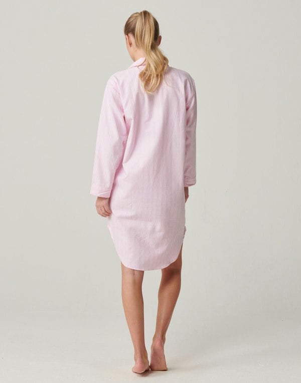 British Boxers Women's Brushed Cotton Nightshirt – Westwood Pink Stripe