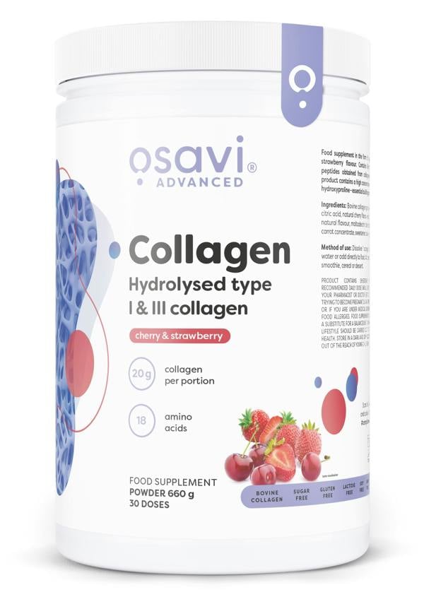 Osavi Collagen Hydrolysed Type I & III, Cherry & Strawberry - 660g