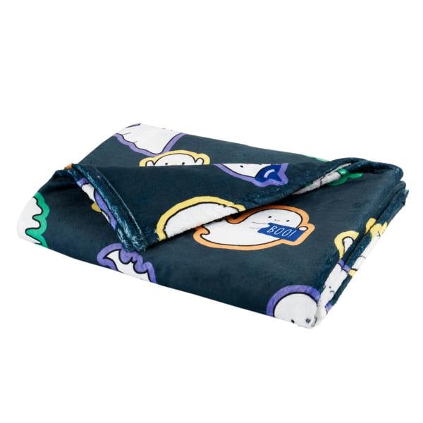Catherine Lansfield Halloween Ghosts Cosy Fleece Blanket Throw Black