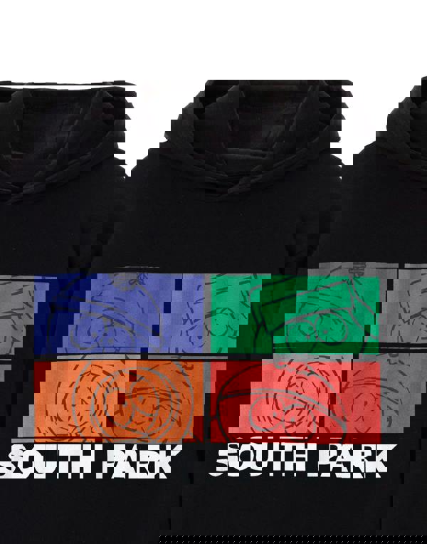 South Park Mens Black Coloured Blocks Hoodie
