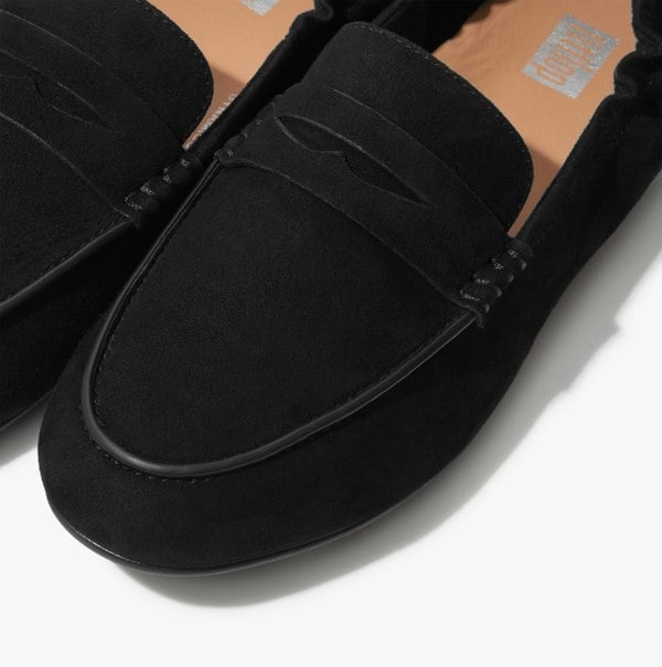 FitFlop ALLEGRO SUEDE Womens Penny Loafers All Black