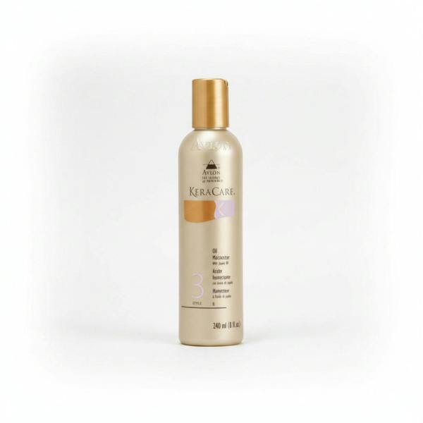 Avlon KeraCare oil moisturizer bottle on a white background