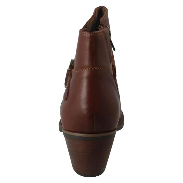 Clarks Ladies Clarks Zip Fastening Block Heeled Smart Casual Ankle Boots Neva Buckle