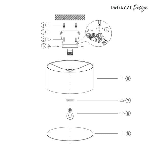 Pagazzi Lighting Averis Grey Flush Ceiling Light
