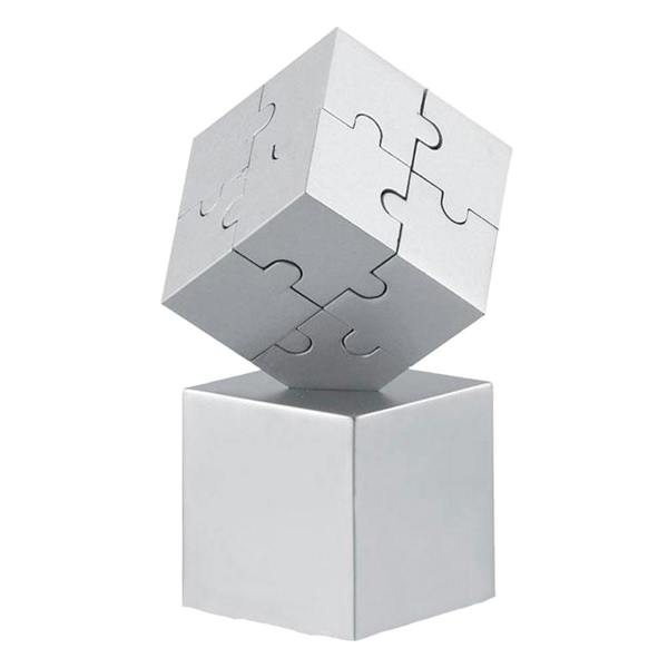 MidOcean Kubzle Metal 3D Puzzle - Matt Silver - 