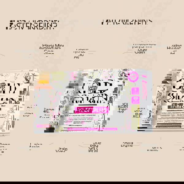 Gold Collagen Liquid Supplement Pure Skin, Hair & Nail Health Liquid Supplement For 25+ 10 x 50ml - Additional 3