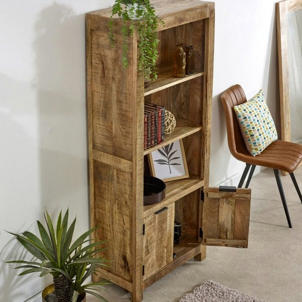 IH Design Valor Mango Wooden Bookcase With 2 Doors