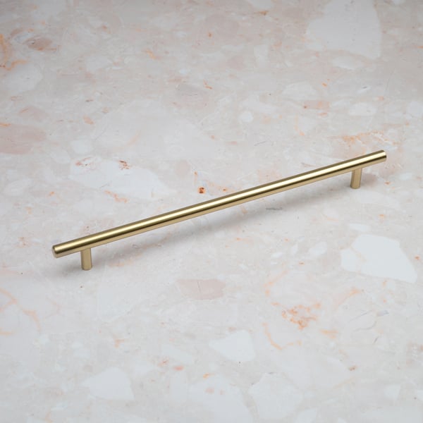 Handle & Home Satin Brass T-Bar Handles & Coordinating T-Bar Knob
