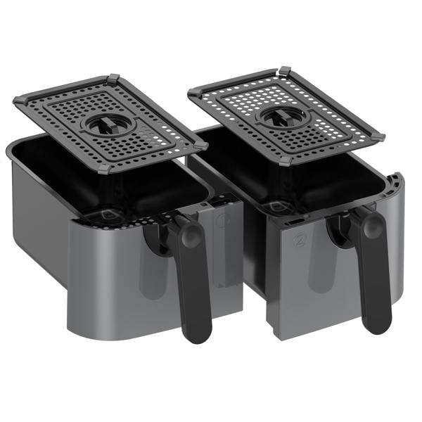 EMtronics RLDR91 9L Dual Air Fryer Drawer Set with Crisper Racks
