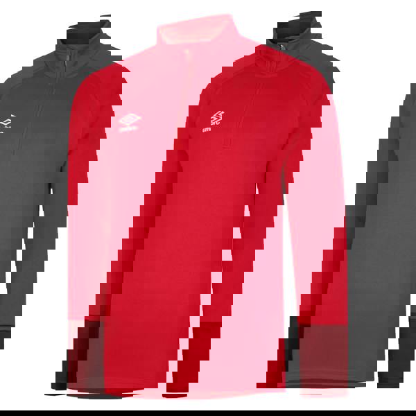 Umbro Childrens/Kids Total Training Quarter Zip Track Top - Vermillion/Biking Red/Black - 