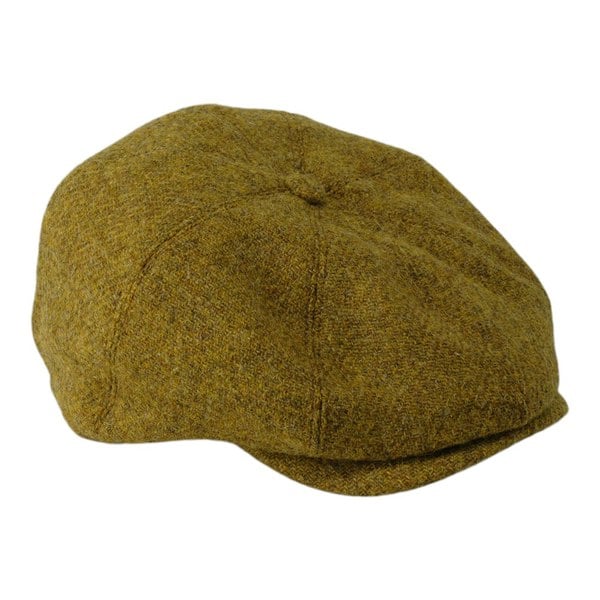 Gamble & Gunn Tarbert - 8 Panel British Made Harris Tweed Gorse Yellow Cap 