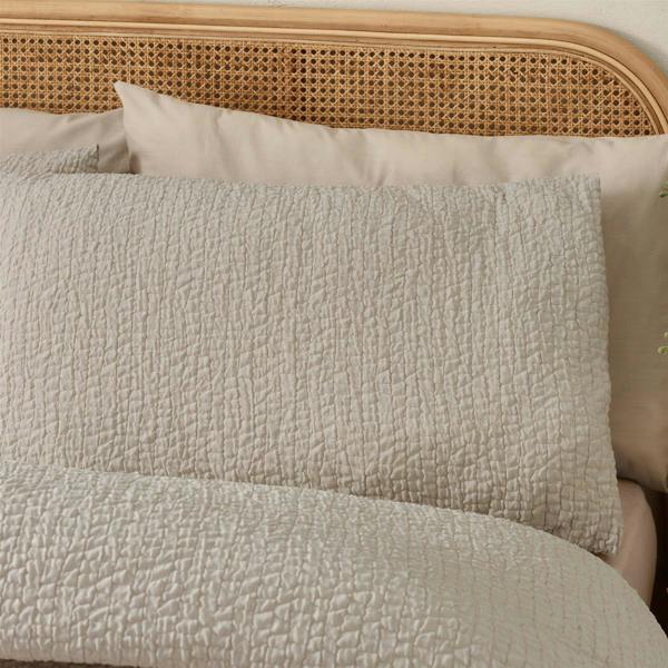 Crinkle Seersucker Natural Duvet Cover Set