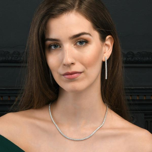 namana 925 Sterling Silver Tennis Necklace with 3mm Cubic Zirconia