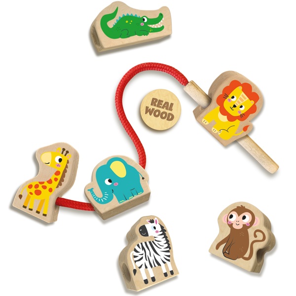 SES Creative My first - Lacing wooden animal beads