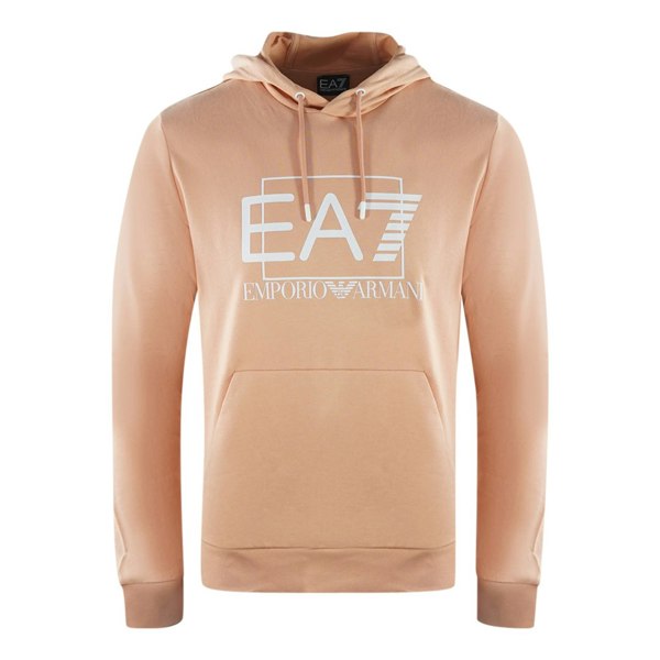 EA7 Embossed Box Logo Hoodie - Cafe Creme