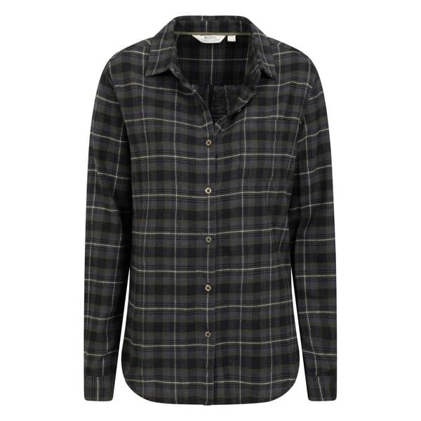 Mountain Warehouse Womens Balsam Brushed Flannel Longline Shirt - Green