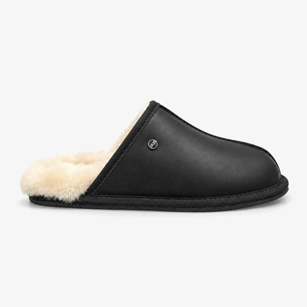 HOS Sheepskin EDWIN Mules   in  Black