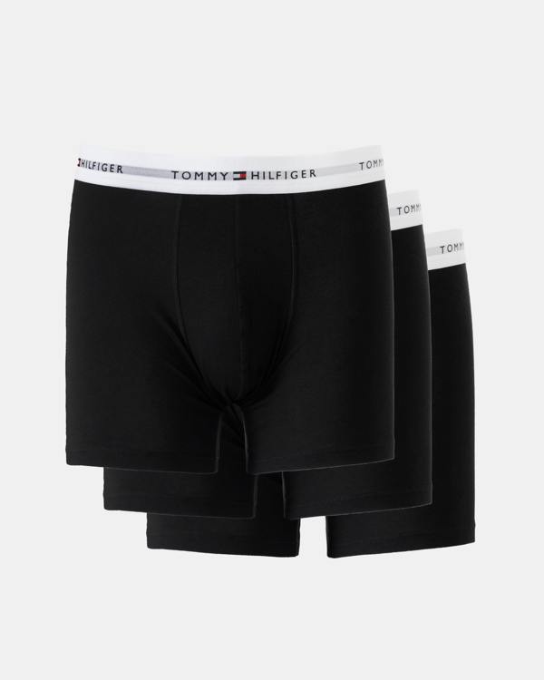 Tommy Hilfiger 3 Pack Mens Boxer Briefs - Black/Black/Black White WB