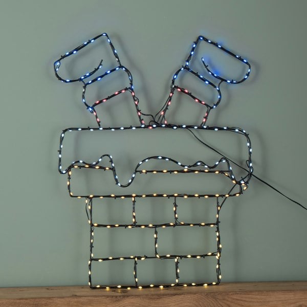 Samuel Alexander 60cm x 45cm Light up FlexiBrights Santa Down Chimney with 223 Multi-Coloured LEDs
