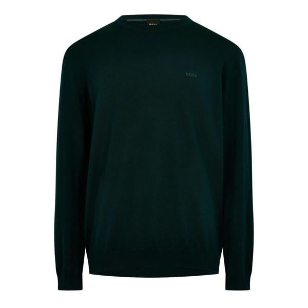 Boss Mens Crew Neck Regular Long-Sleeved Sweatshirt - Dark Green - 