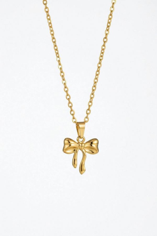 Serla Gold Plated Bow Necklace