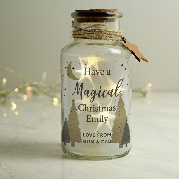 Personalised Memento Company Personalised Christmas Tree LED Glass Jar