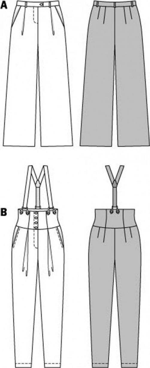 Burda Sewing Pattern 6856 Trousers For Women, 6-8-10-12-14-16 - Intermediate