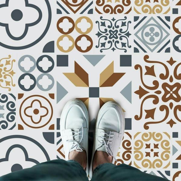WALPLUS WFS6013 - Azulejo Tiles Melange Floor Sticker 120cm x 60 cm