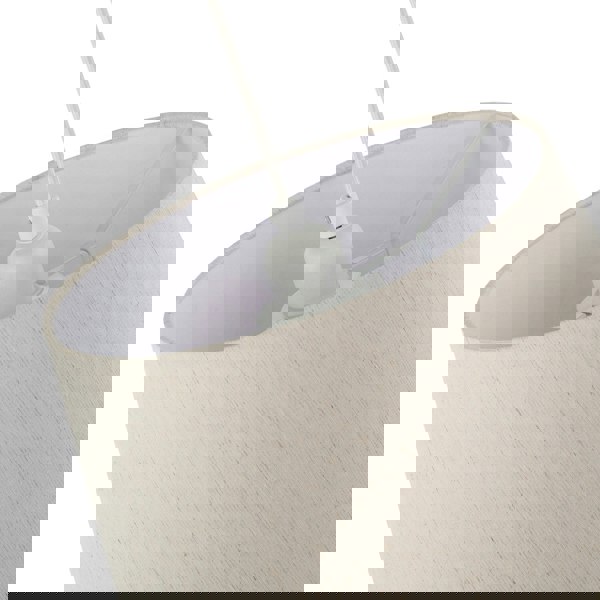 Light Beige Natural Linen Fabric Lamp Shade with White Cotton Lining Image 5