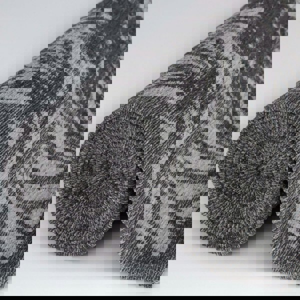 Machine Washable Flatweave Rug Geometric Black