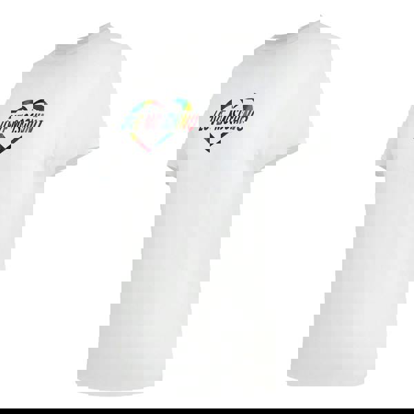 Love Moschino Multi Coloured Heart Logo White T-Shirt - Nova Clothing