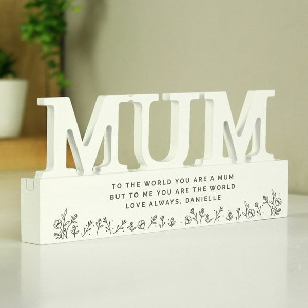 Personalised Memento Company Personalised Floral Wooden Mum Ornament