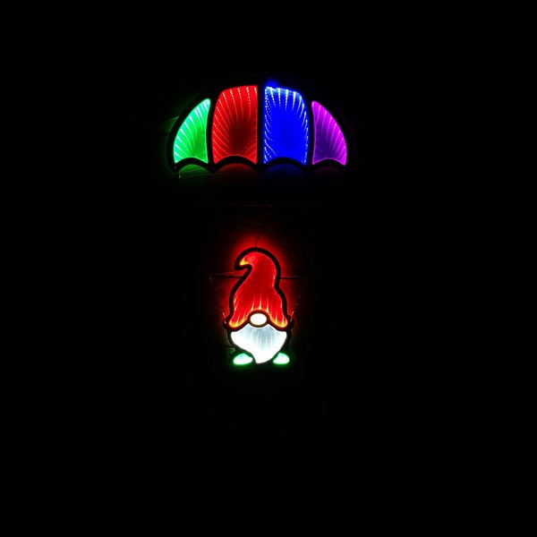 Samuel Alexander 60cm Infinity Light up Hanging Parachute Gonk Christmas Decoration with Multi-Coloured LEDs