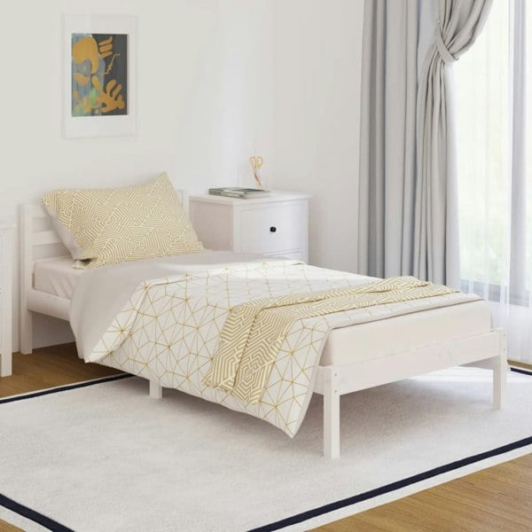 Berkfield Day Bed Solid Wood Pine 90x200 cm White