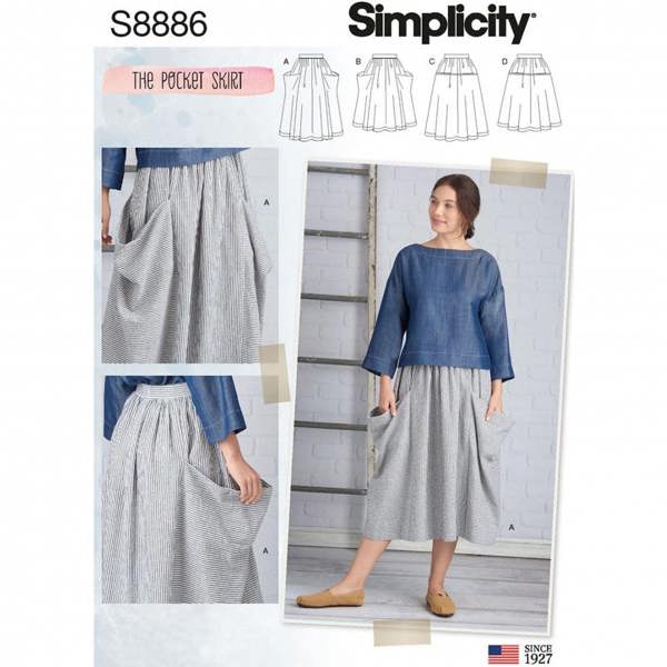 Simplicity Sewing Pattern 8886, Skirts for Women, R5 (14-16-18-20-22) - Intermediate