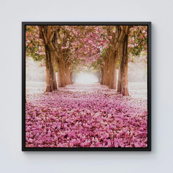 Warren Reed Pink Flower Tree Tunnel Framed Canvas