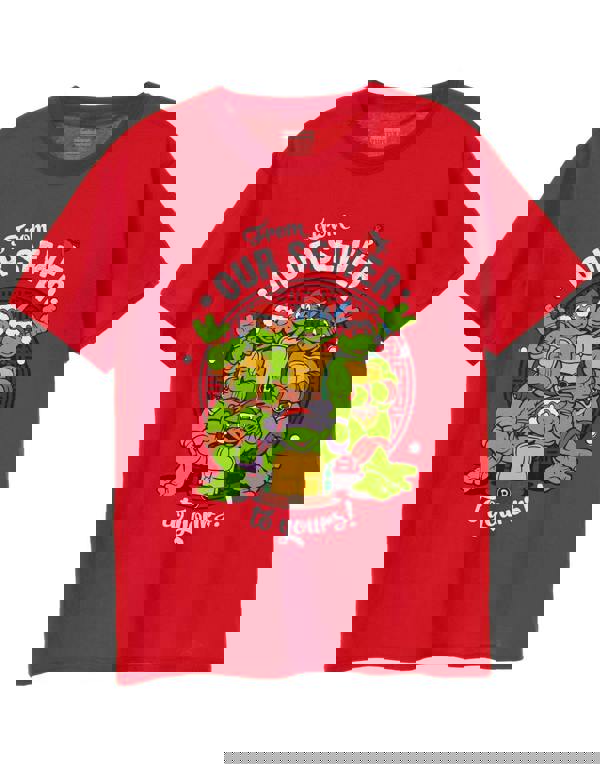Teenage Mutant Ninja Turtles Mens Red From Our Sewer To Yours Short Sleeved T-Shirt