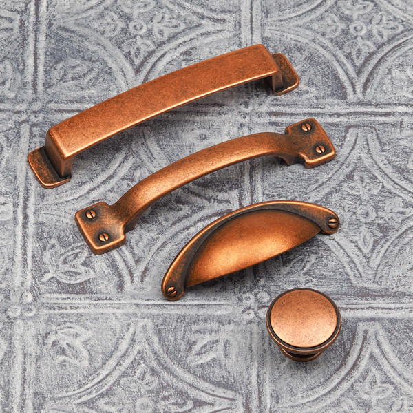 Handle & Home Antique Copper D Handles