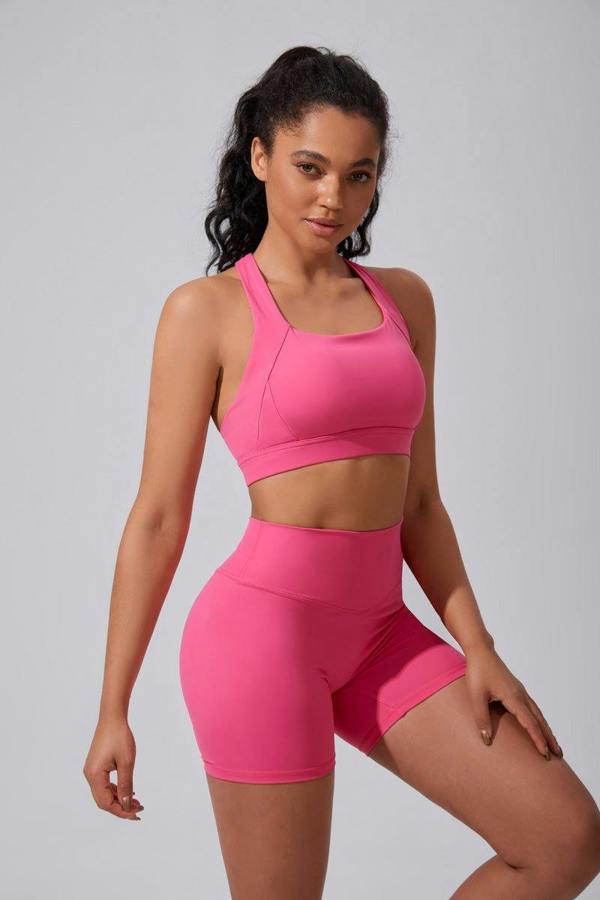 Anniou Scrunch Bum Workout Shorts - pink