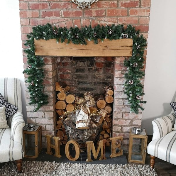 Samuel Alexander 270cm x 25cm Samuel Alexander Snow King Fir Christmas Garland with Pine Cones
