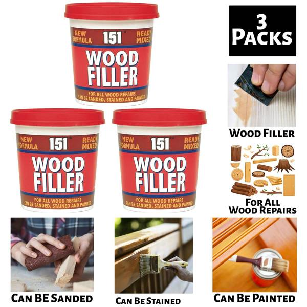 151 3X Wood Filler Ready Mixed Tub 600G