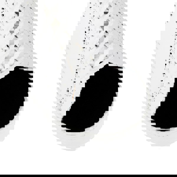 Embassy London Serena - Black & White - Women’s Leather Trainer with Brogue Details