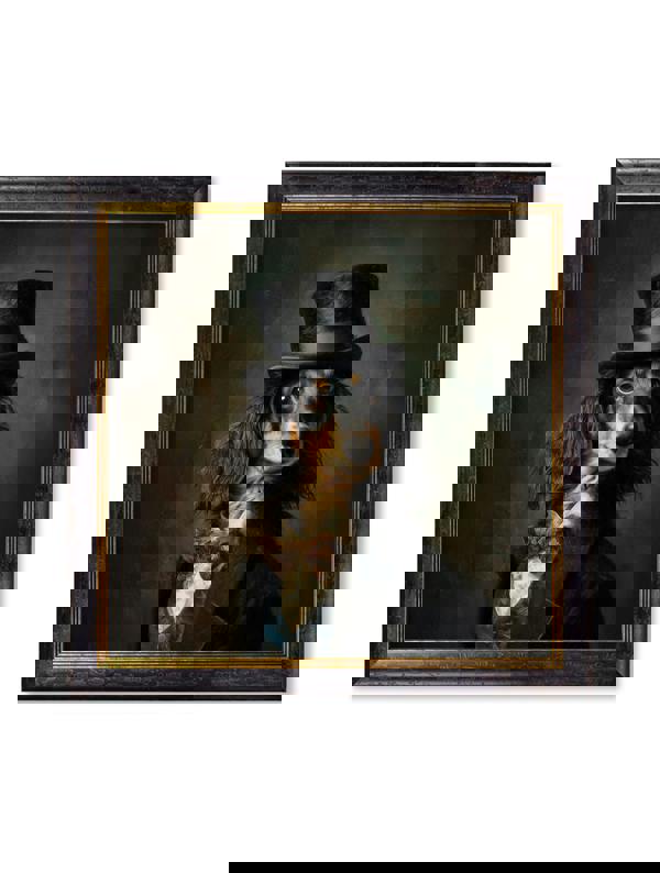Exceptional Art Sir Sausageworth - Gentleman Dachshund Oxford Square Frame