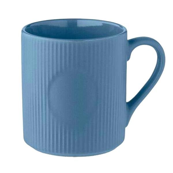 MidOcean Ribbed Ceramic 340ml Mug - Blue - 