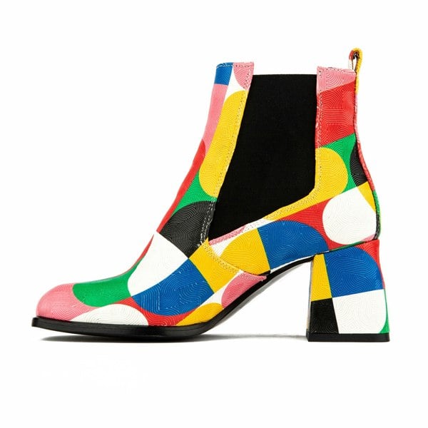 Embassy London Claudia Mini - Groovy - Women's Italian leather square toe block heel chelsea boot