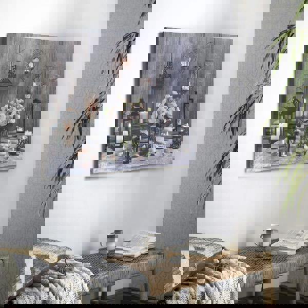 Art for the Home Cosy Cottage LED Printed Canvas | Brown