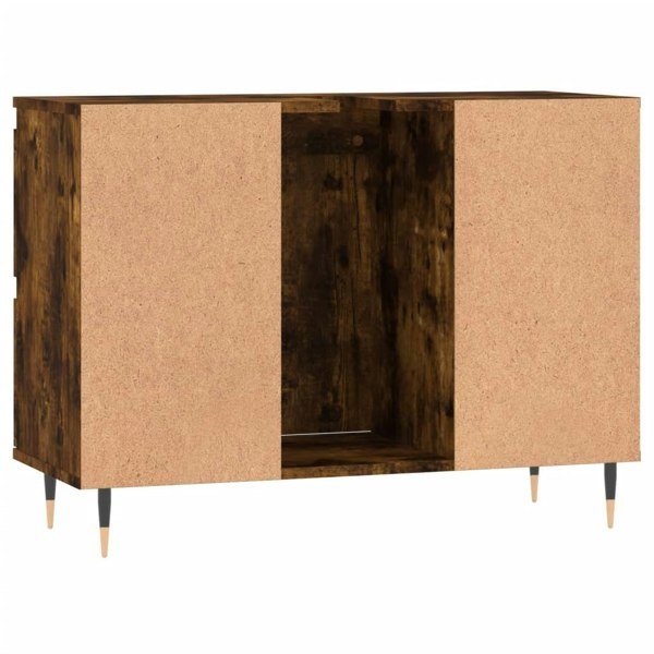 Berkfield Bathroom Cabinet Smoked Oak 80x33x60 cm Engineered Wood