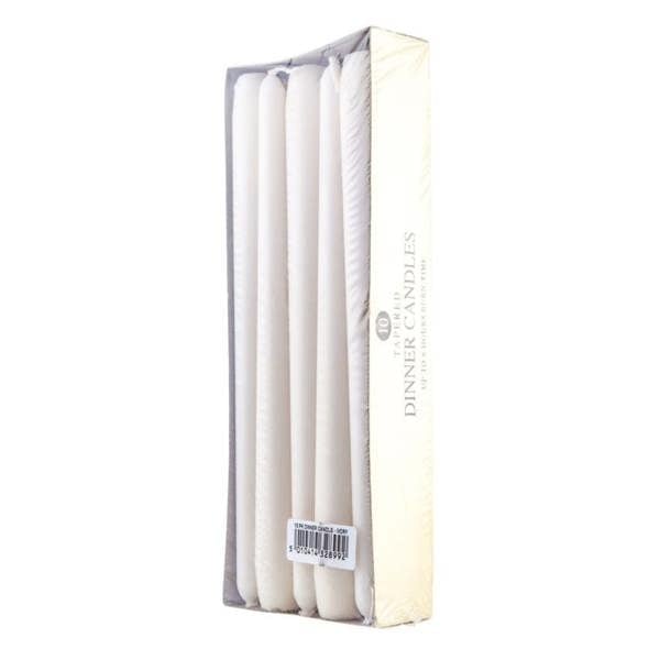 Price's Tapered Dinner Candles Ivory 10pk
