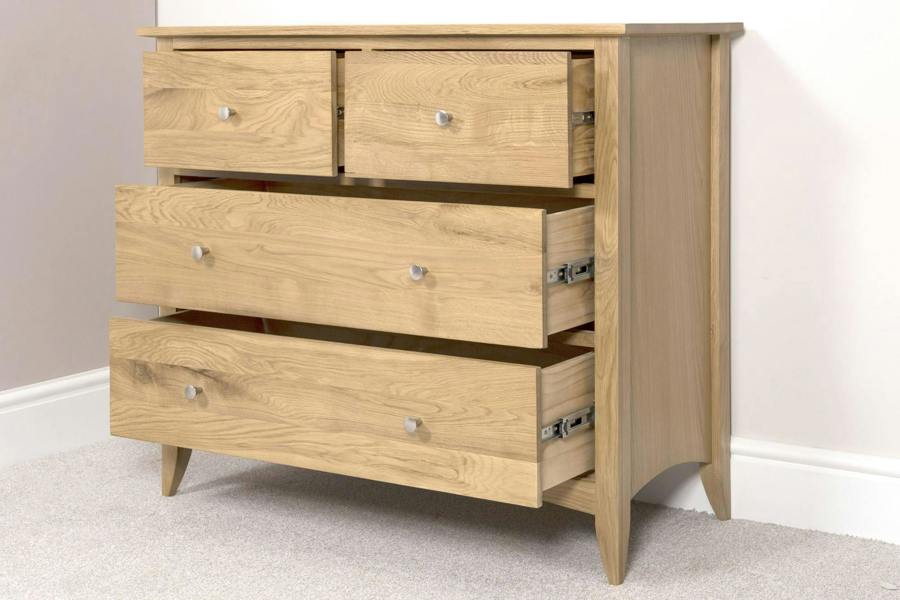 Statement Furniture Edward Hopper Chest of Drawers 2 Over 2 Drawer Modern Wooden Storage Assembled